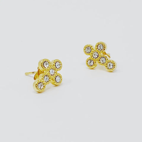 Crystal Cross Stud Earrings