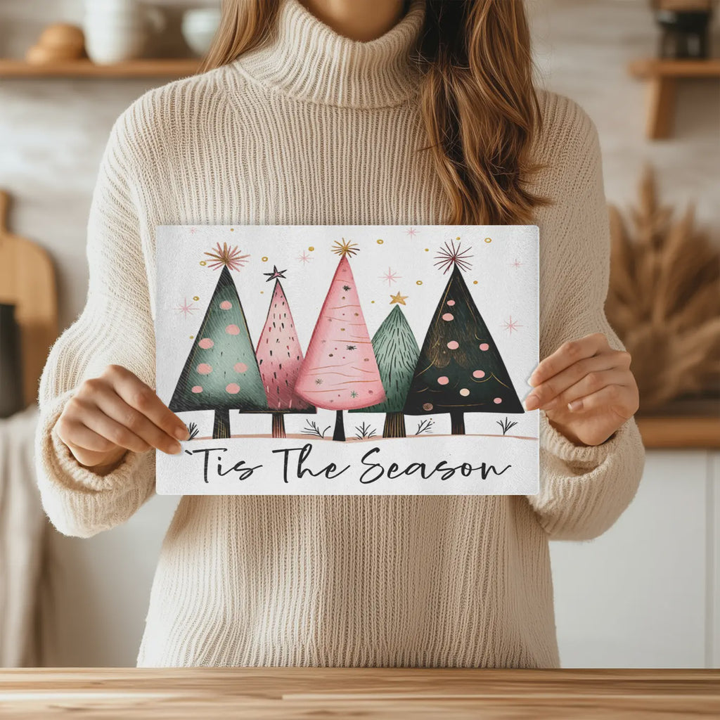 Holiday Cutting Board, Tempered Glass Charcuterie Board