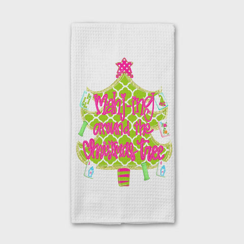 Mahjong Christmas Tree Tea Towel