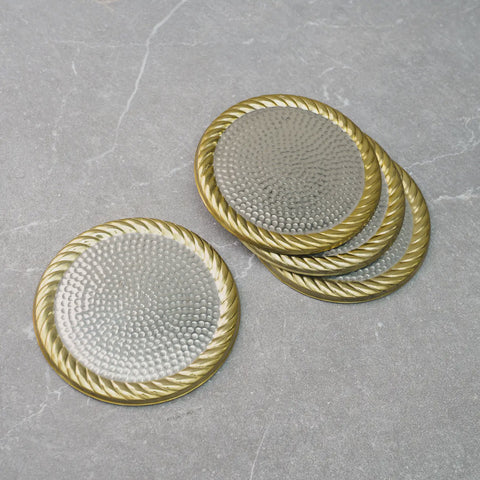 Golden Rope Border Coasters, Set of 4