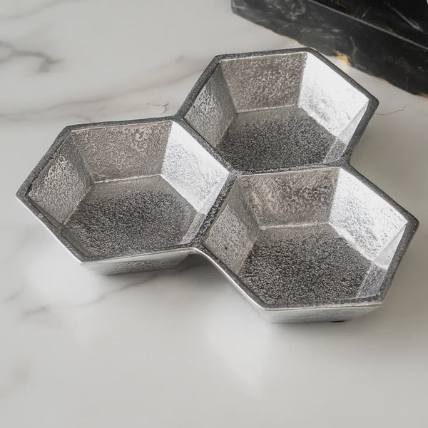 3 Section Textured Honeycomb Bowls