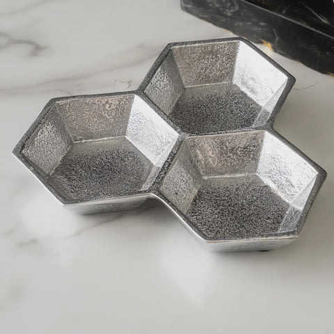 3 Section Textured Honeycomb Bowls
