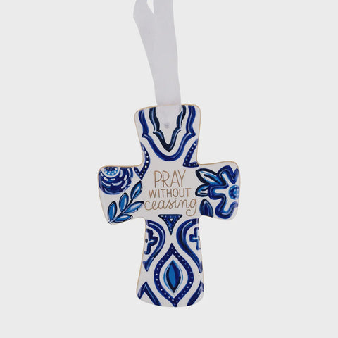 Ceramic Cross Pray Without Ceasing