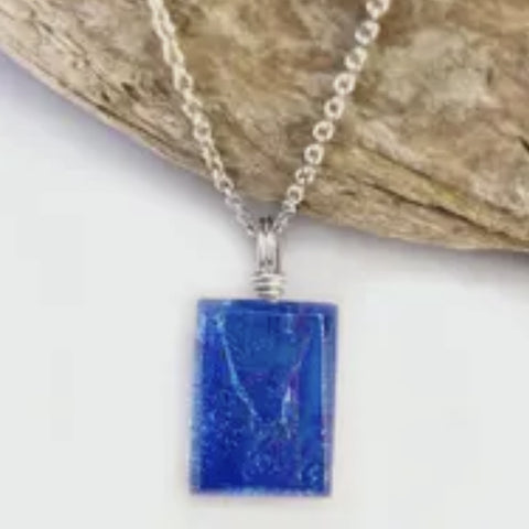 Dichroic Glass Pendant Necklace