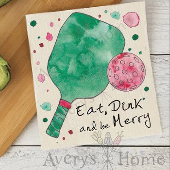 Pickleball Christmas Holiday Swedish Dishcloth