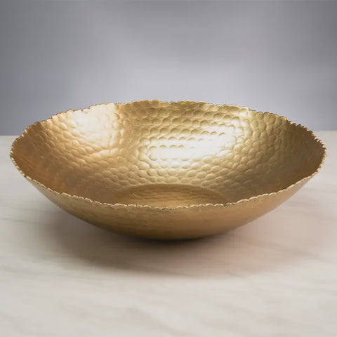 Gold Round Bowl with Torn Edges