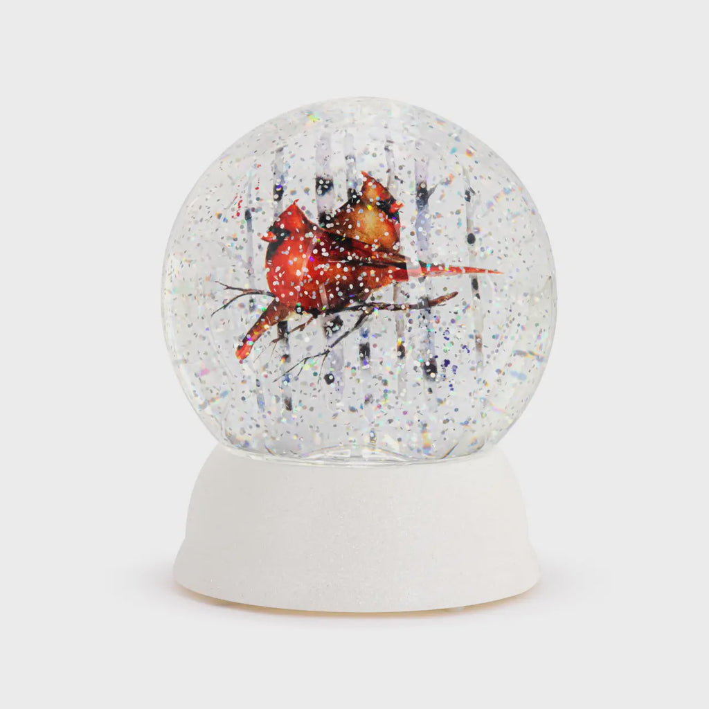 Cardinals in the Woods Snow Globe