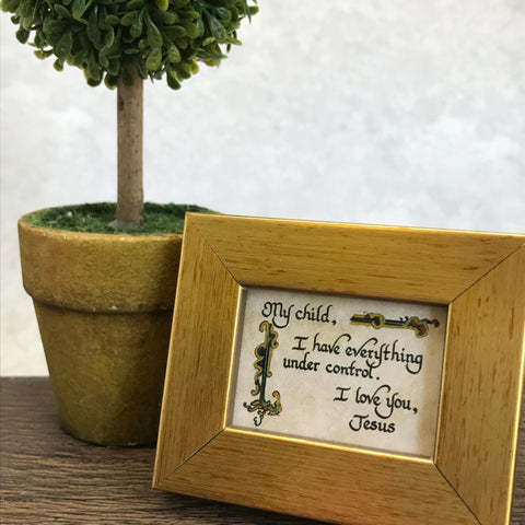 "My Child" Framed Calligraphy Quote Mini Burnished gold