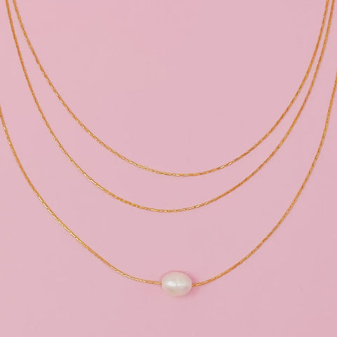Layered Freshwater Pearl Pendant Necklace
