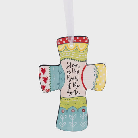 Ceramic Cross Mom Is The Heart Of The Home