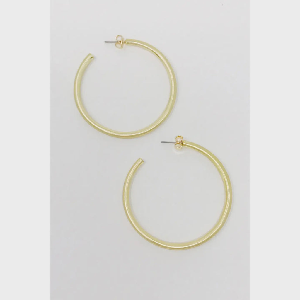 Smaller Jade Satin Finish Hoops
