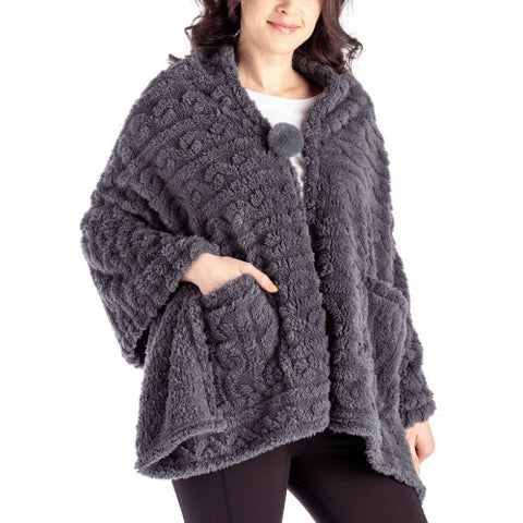 The Coziest Blanket Wrap Hello Mello/Charcoal