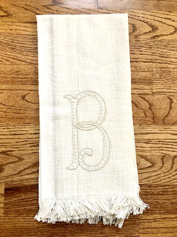 Fringe Monogram Towels Neutral