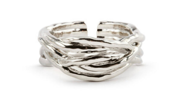 Intertwined adjustable Rings gold silver and mix