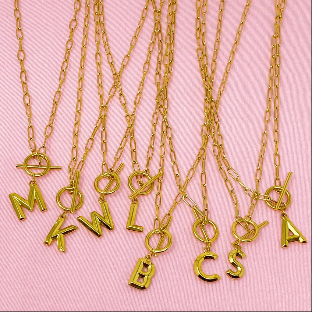 Toggle initial necklace Clearance