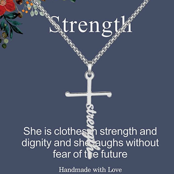 Cross Sterling Necklace w/ Affirmations