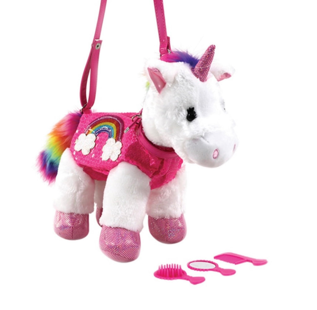 Aurora® Fancy Pals™ Glitter Unicorn™ 8 Inch Stuffed Animal with Purse –  GOODIES FOR KIDDIES