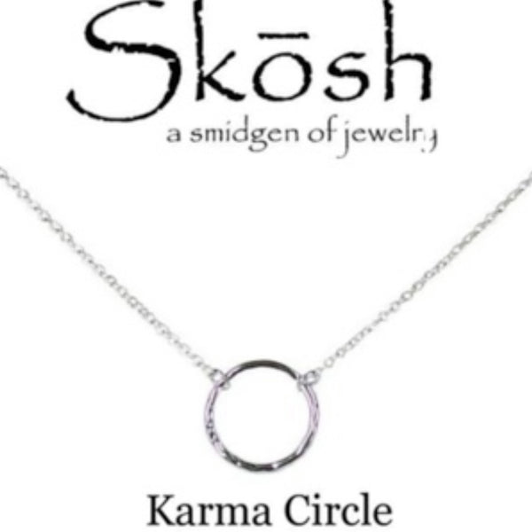 Karma Circle Necklace Sterling Gold or Silver Skosh