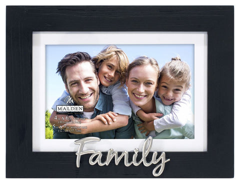 "Family" 4 x 6 Black Distressed Photo Frame