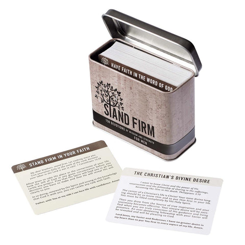 Box of Blessings Stand Firm Men's Devotional Cards in Tin
