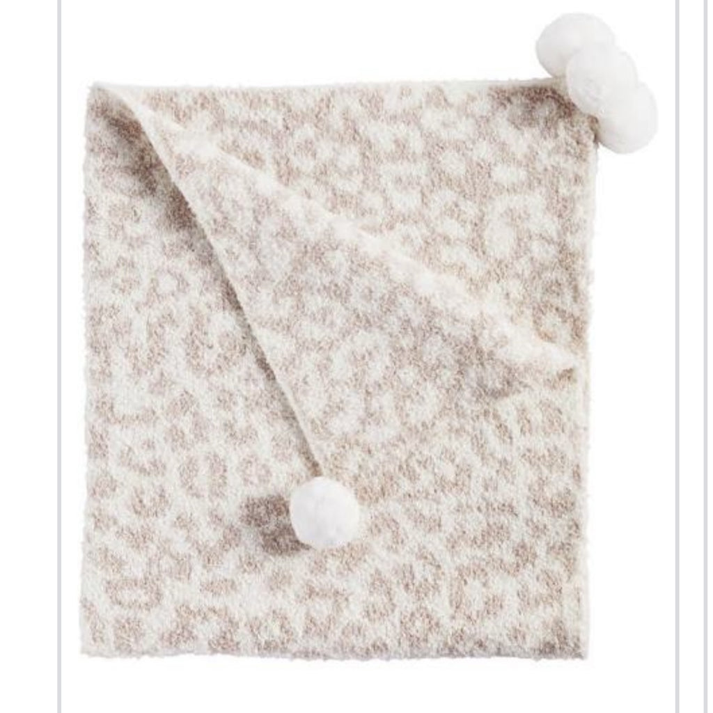 Ivory Chenille Spotted Baby Blanket
