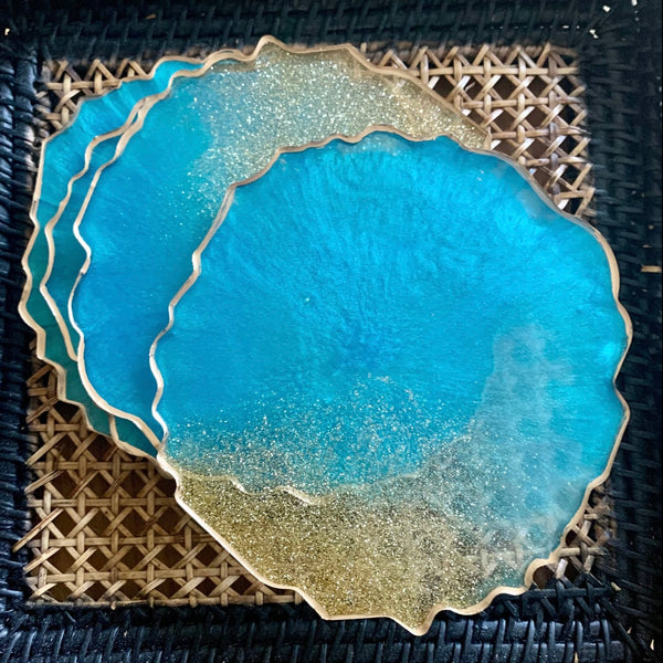 Round Glitter Coasters Set of 4