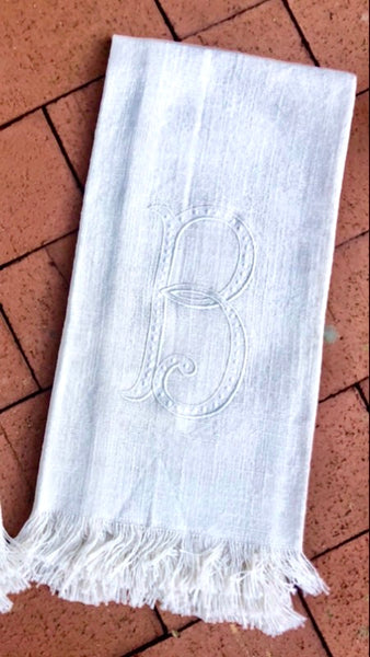 Fringe Monogram Towels Neutral