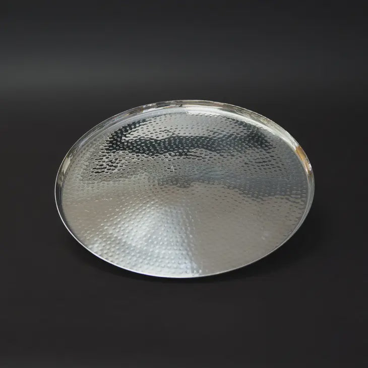 Large Hammered Round Plate
