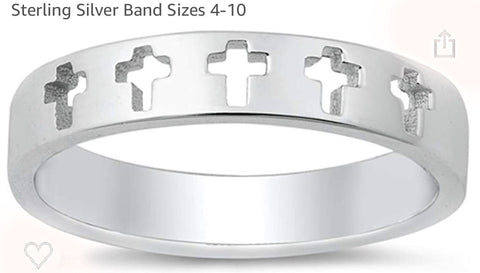 Cross Ring 5 Cut out Sterling Silver