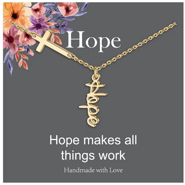 cross sterling necklace w/ affirmation