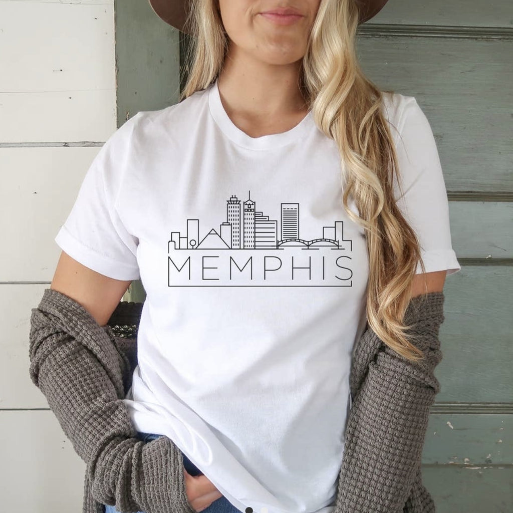 Tee Gray Memphis Abstract Skyline Unisex