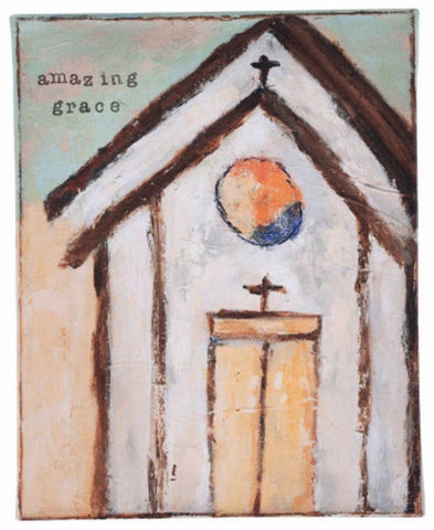 Amazing Grace Handpainted Church Canvas
