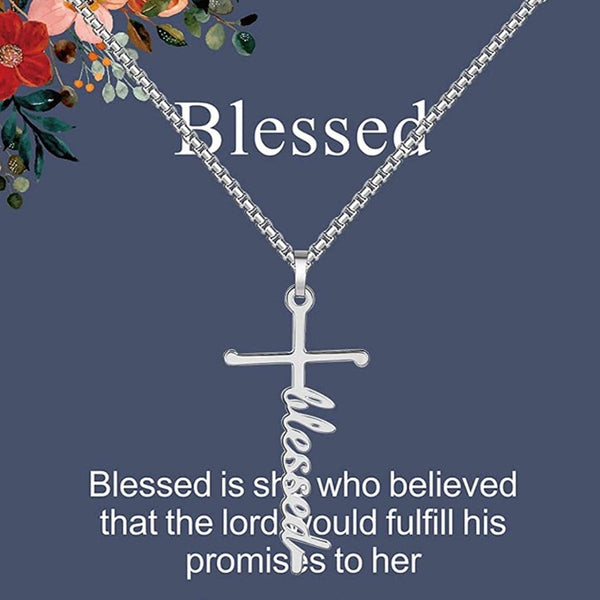 cross sterling necklace w/ affirmation