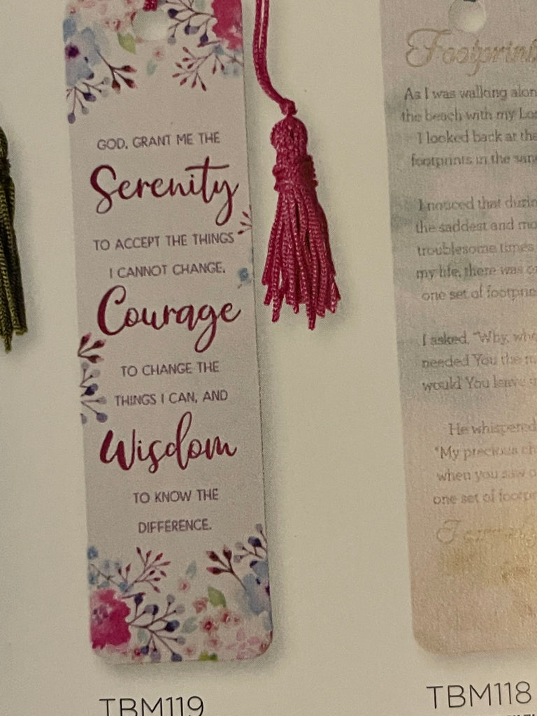 Serenity Prayer Bookmark with Tassel