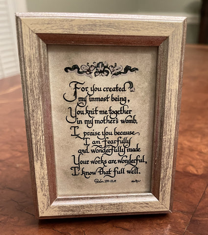 For You Created  Psalm 139 Framed scripture verses