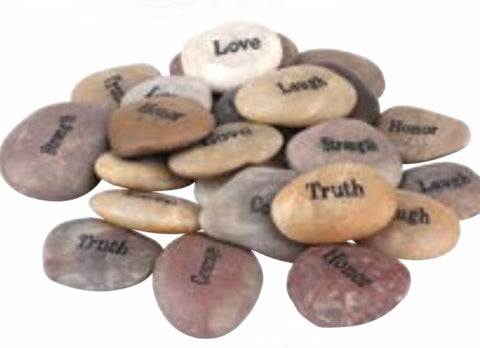 Engraved River Rocks Word Stones