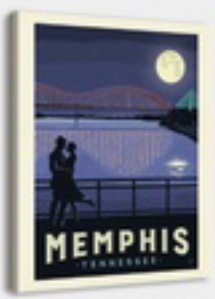 Framed Canvas Moonlight River Couple Spirit of Memphis  2