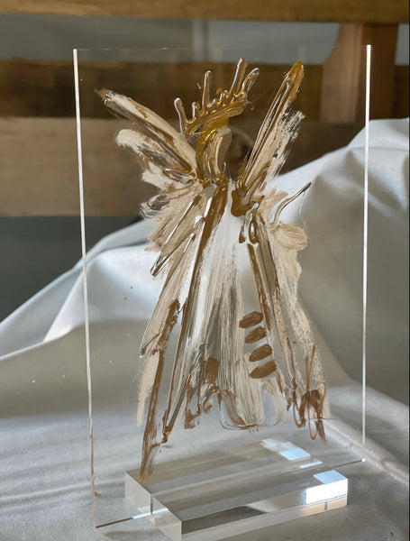 Hand-painted Angel on Acrylic Frame Stand