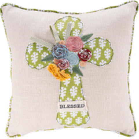 Cross Blessed Flower Pillow