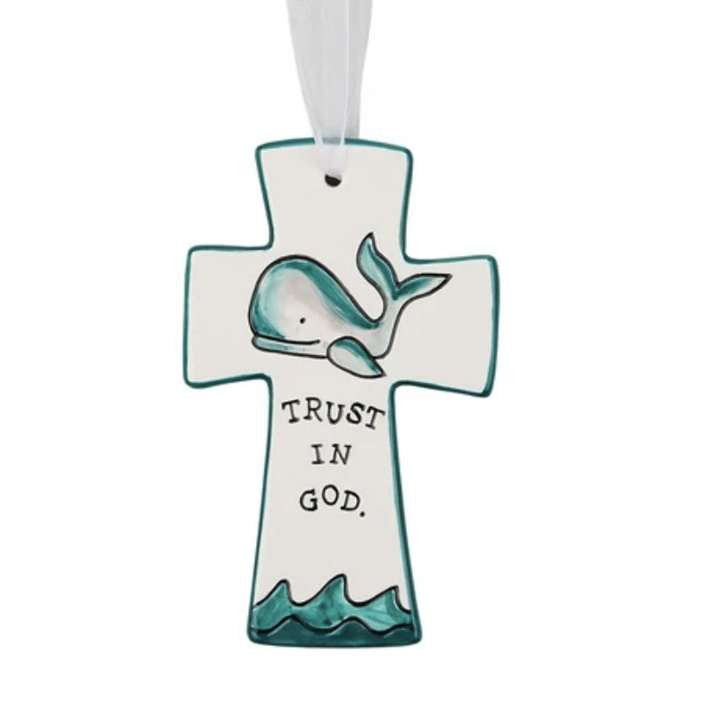 Cross ceramic" Trust in God” Nursery Decor