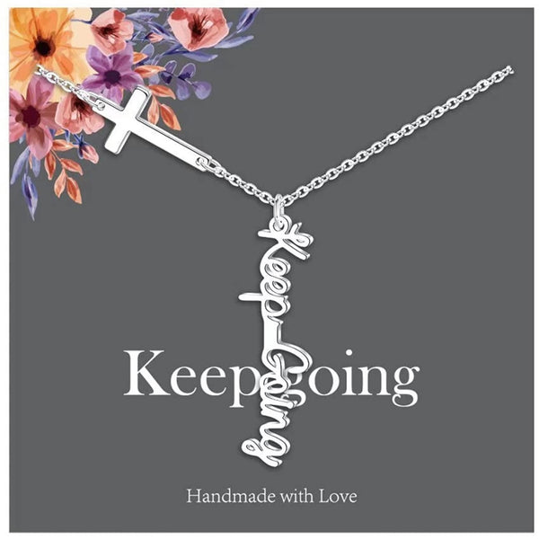 Cross Sterling Necklace w/ Affirmations