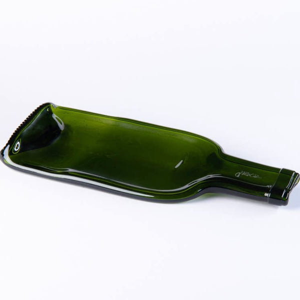 Wine Bottle Plate Green Flat