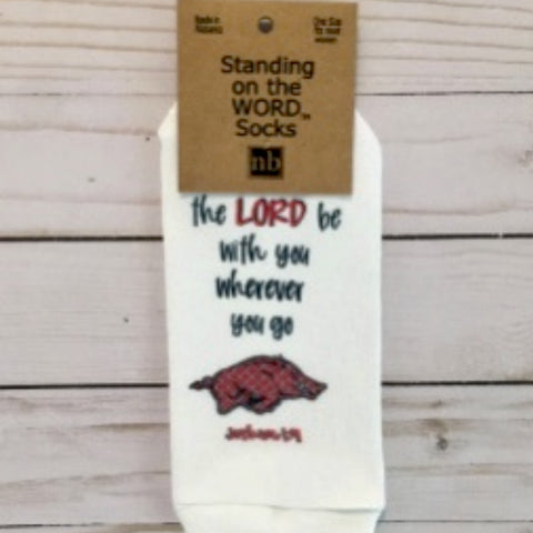 Scripture Socks The Lord Be With You Wherever You Team Mascot Joshua 1:9