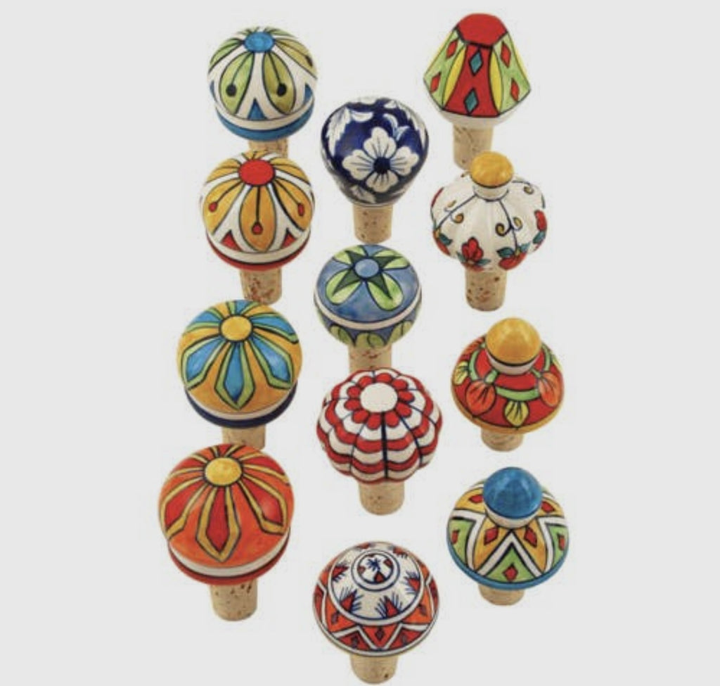 Hand painted Ceramic Wine Stoppers