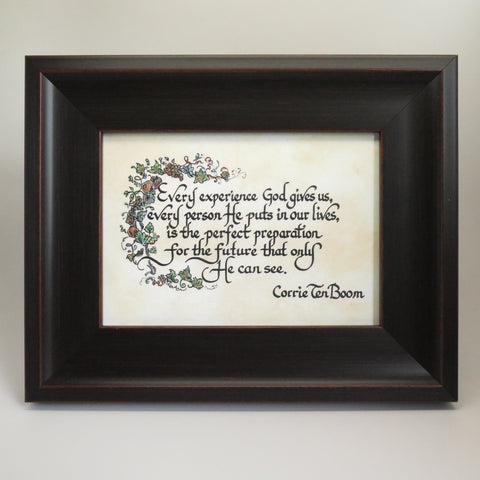 Every Experience God gives us Framed Calligraphy Quote