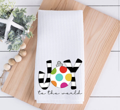 JOY to the world tea towel whimsical