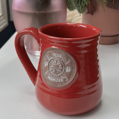 Firefighter Red Stoneware Mug