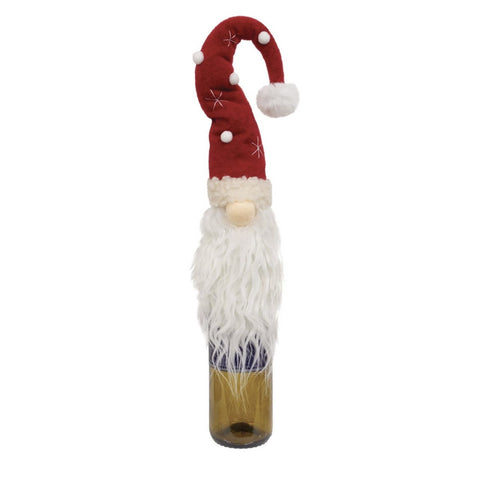 Christmas Star & Polka Dot Whimsical Bottle Topper Gnome