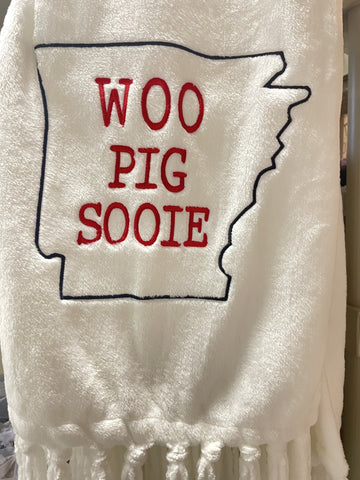 College Blanket Arkansas Woo Pig Sooie