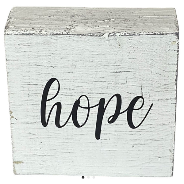 Distressed Small Wood Signs features 1 positive word